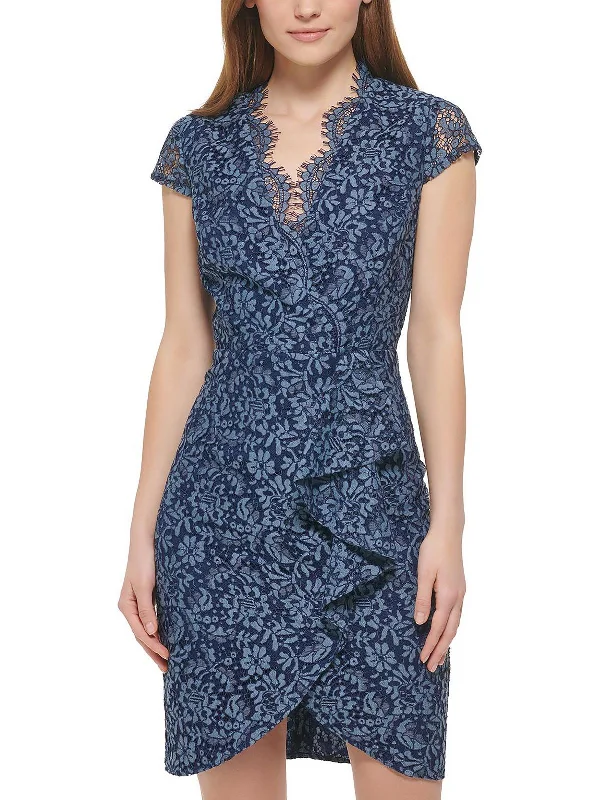 One Day Only – Huge Savings!One Day Only – Huge Savings!Petites Womens Lace Cascade Ruffle Bodycon Dress One Day Only – Huge Savings!One Day Only – Huge Savings!Petites Womens Lace Cascade Ruffle Bodycon Dress