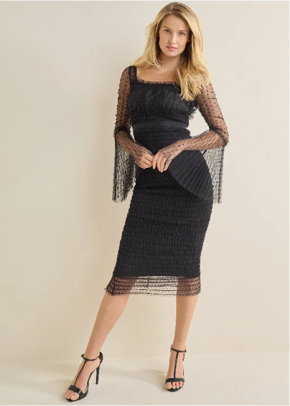 More Discounts, More Joy!More Discounts, More Joy!Dotted Mesh Bodycon Dress - Black More Discounts, More Joy!More Discounts, More Joy!Dotted Mesh Bodycon Dress - Black