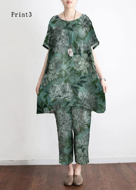Savings You Can’t Ignore!Savings You Can’t Ignore!2025 New Loose Green Print3 Short Sleeve Shirt Casual Pants Linen Set Savings You Can’t Ignore!Savings You Can’t Ignore!2025 New Loose Green Print3 Short Sleeve Shirt Casual Pants Linen Set