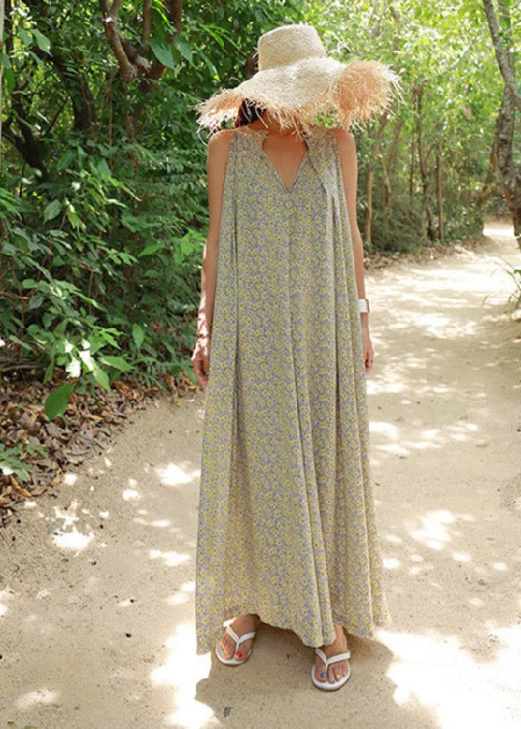 Don't Miss Out!Don't Miss Out!Yellow Colour V Neck Wrinkled Chiffon Wide Leg Pants Summer Don't Miss Out!Don't Miss Out!Yellow Colour V Neck Wrinkled Chiffon Wide Leg Pants Summer