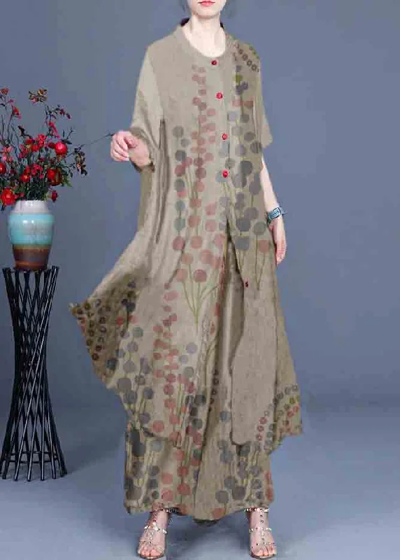 Exclusive Savings This Week!Exclusive Savings This Week!Summer 2025 Loose Silk Grey Flowers Print Coat + Two Piece Pants Exclusive Savings This Week!Exclusive Savings This Week!Summer 2025 Loose Silk Grey Flowers Print Coat + Two Piece Pants
