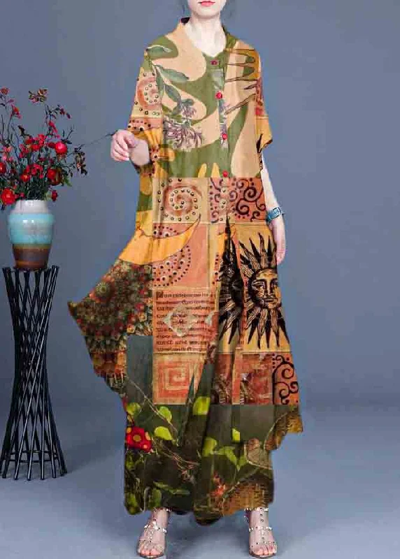 Save Up to 50% Off!Save Up to 50% Off!Summer 2025 Loose Silk Brown Geometry Print Coat + Two Piece Pants Save Up to 50% Off!Save Up to 50% Off!Summer 2025 Loose Silk Brown Geometry Print Coat + Two Piece Pants