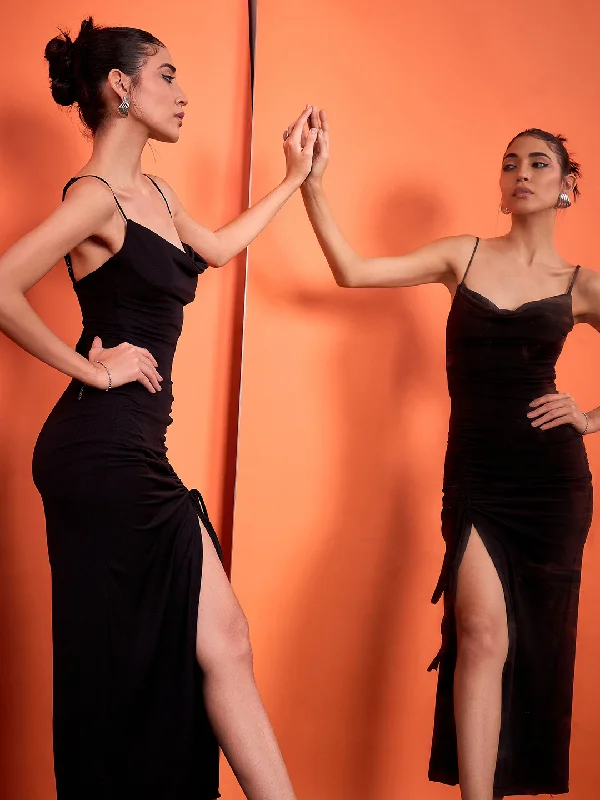 Save More When You Shop More!Save More When You Shop More!Cowl Neck Drawstring Bodycon Dress