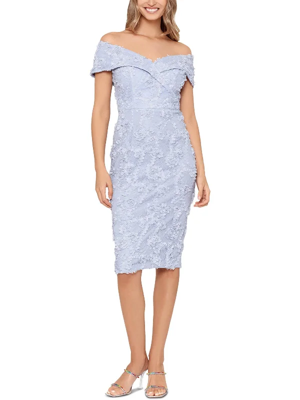 Time to Save Big!Time to Save Big!Womens Lace Overlay Knee Length Bodycon Dress