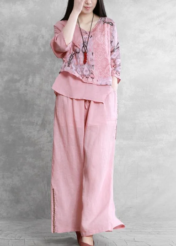 Massive Price Cuts!Massive Price Cuts!Women's national style suit two-piece top wide-leg pants two-piece Massive Price Cuts!Massive Price Cuts!Women's national style suit two-piece top wide-leg pants two-piece