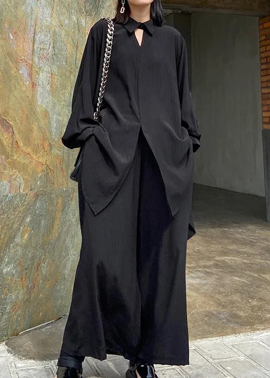 Exclusive Offers You’ll Love!Exclusive Offers You’ll Love!Suit large black long sleeve shirt wide leg pants two piece set Exclusive Offers You’ll Love!Exclusive Offers You’ll Love!Suit large black long sleeve shirt wide leg pants two piece set