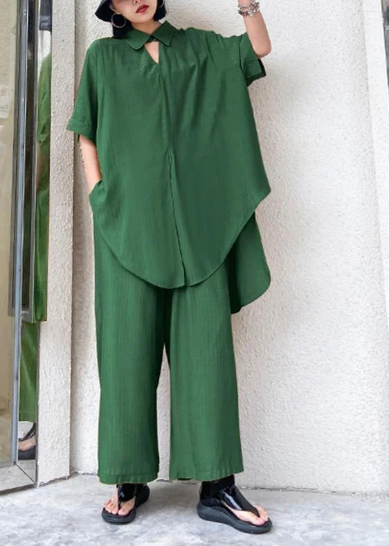 Great Deals, Just for You!Great Deals, Just for You!Women's retro plus size was thin and windy and wide-leg pants green two-piece suit Great Deals, Just for You!Great Deals, Just for You!Women's retro plus size was thin and windy and wide-leg pants green two-piece suit