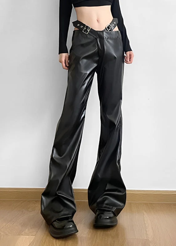 Limited Time Offer!Limited Time Offer!Handmade Black Patchwork Faux Leather Pants Spring Limited Time Offer!Limited Time Offer!Handmade Black Patchwork Faux Leather Pants Spring