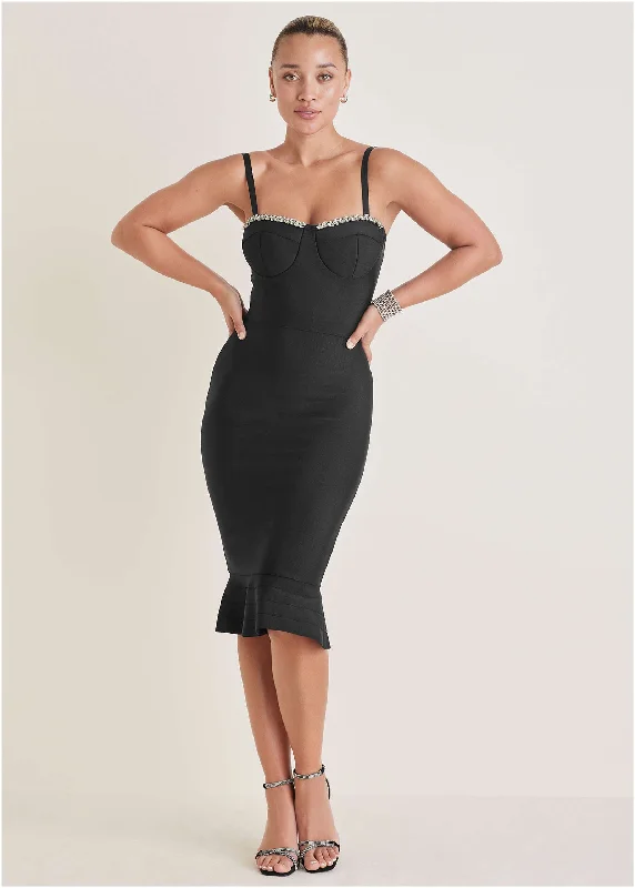 Save More with Every Purchase!Save More with Every Purchase!Embellished Bodycon Dress - Black Save More with Every Purchase!Save More with Every Purchase!Embellished Bodycon Dress - Black