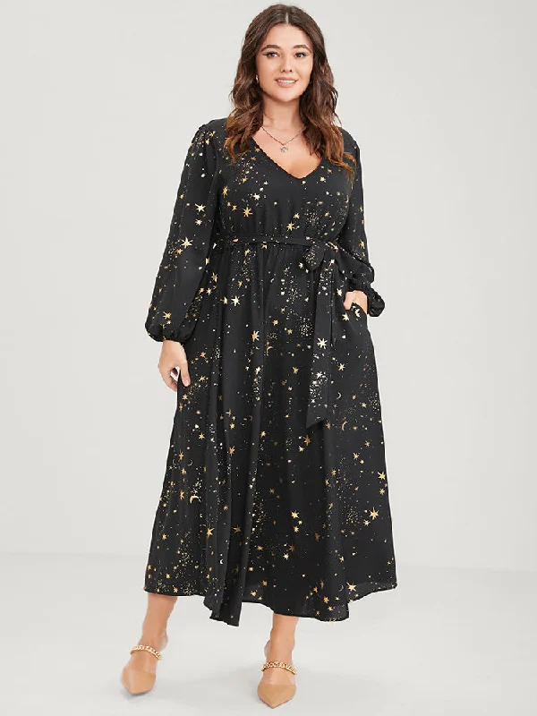 Shop Smart, Save Big!Shop Smart, Save Big!Moon And Star Pocket Split Belted Bodycon Dress Shop Smart, Save Big!Shop Smart, Save Big!Moon And Star Pocket Split Belted Bodycon Dress