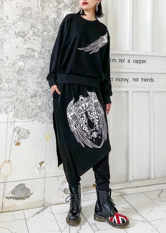 Only a Few Left – Order Now!Only a Few Left – Order Now!Autumn suit ming casual black printed long-sleeved sweater harem pants two-piece suit Only a Few Left – Order Now!Only a Few Left – Order Now!Autumn suit ming casual black printed long-sleeved sweater harem pants two-piece suit