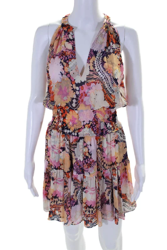 Flash Sale – Act Fast!Flash Sale – Act Fast!A.L.C. Womens Country Silk Floral Rose Print Tied Smocked Mini Dress Pink Flash Sale – Act Fast!Flash Sale – Act Fast!A.L.C. Womens Country Silk Floral Rose Print Tied Smocked Mini Dress Pink