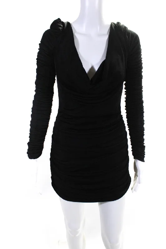 Shop the Hottest Deals!Shop the Hottest Deals!Aliette Womens Black Long Sleeve Mini Dress - Black