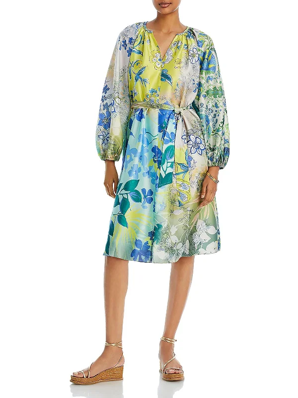 Score Big Savings Today!Arbor Womens Split Neck Bishop Sleeve Midi Dress