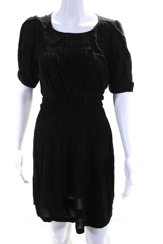 Get the Best for Less!Get the Best for Less!Balenciaga Women's Round Neck Short Sleeves Pleated Mini Dress Black Get the Best for Less!Get the Best for Less!Balenciaga Women's Round Neck Short Sleeves Pleated Mini Dress Black