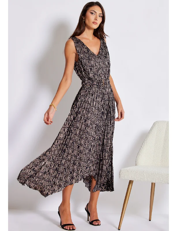 Buy One, Get One Free!Buy One, Get One Free!Highbrow Pleat Dress, Retro Print