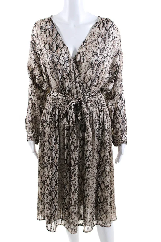 Flash Deals – Act Quickly!Flash Deals – Act Quickly!Brochu Walker Women's Long Sleeves Smocked Waist Snake Print Mini Dress Flash Deals – Act Quickly!Flash Deals – Act Quickly!Brochu Walker Women's Long Sleeves Smocked Waist Snake Print Mini Dress