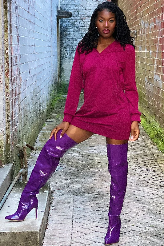 New Discounts Just Dropped!New Discounts Just Dropped!Carolina Soft Knit Hoodie Sweatshirt Dress BURGUNDY New Discounts Just Dropped!New Discounts Just Dropped!Carolina Soft Knit Hoodie Sweatshirt Dress BURGUNDY