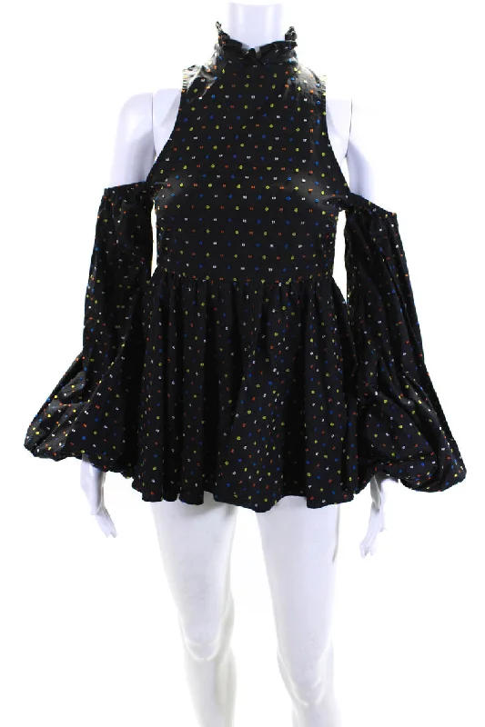 Shop Before It’s Gone!Shop Before It’s Gone!Caroline Constas Womens Navy Textured Ruffle Cold Shoulder Mini Dress Shop Before It’s Gone!Shop Before It’s Gone!Caroline Constas Womens Navy Textured Ruffle Cold Shoulder Mini Dress