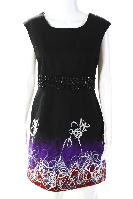Buy One, Get One Free!Buy One, Get One Free!Chloe Women's Round Neck Sleeveless Embellish A-Line Mini Dress Black Buy One, Get One Free!Buy One, Get One Free!Chloe Women's Round Neck Sleeveless Embellish A-Line Mini Dress Black