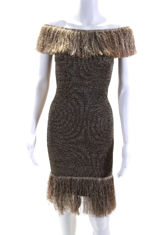 Special Offer – Act Fast!Special Offer – Act Fast!Christopher Kane Womens Glittery Gold Fringe Off Shoulder Mini Dress Special Offer – Act Fast!Special Offer – Act Fast!Christopher Kane Womens Glittery Gold Fringe Off Shoulder Mini Dress