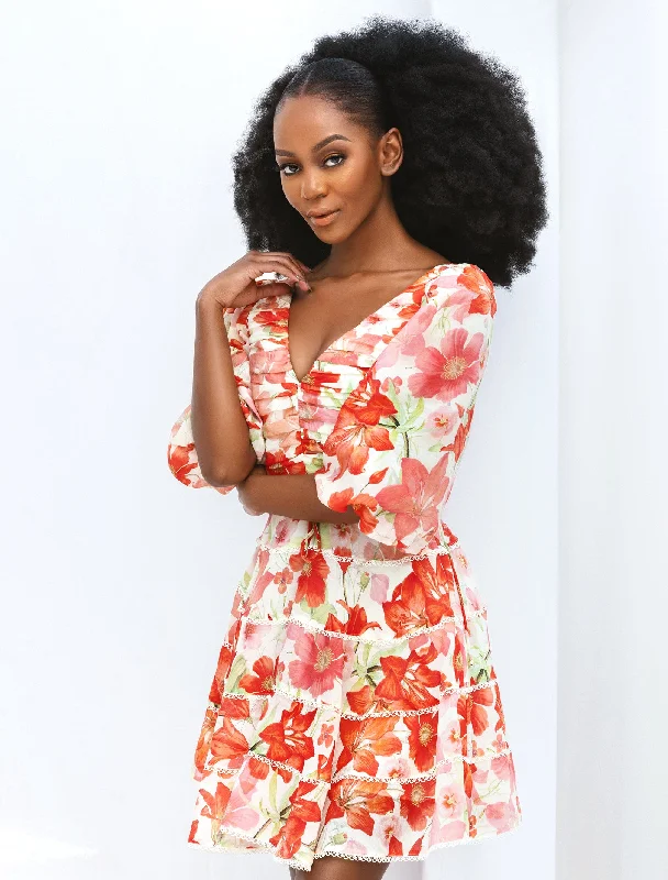 Limited-Time Price Drop!Limited-Time Price Drop!Cindy Tiered Floral Skater Dress