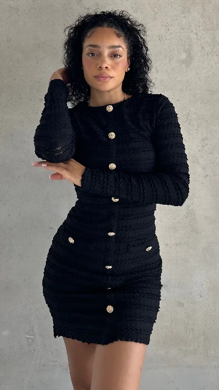 Flash Deals – Act Quickly!Flash Deals – Act Quickly!Classy Textured Button Dress