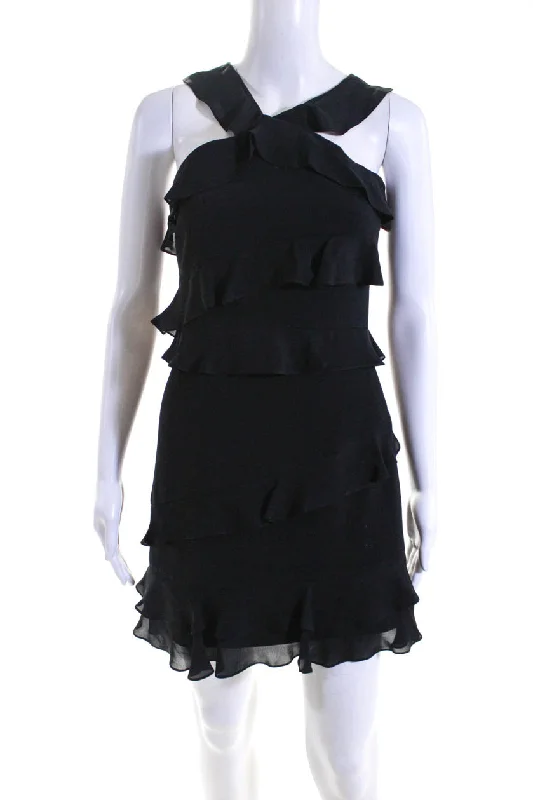 Savings You Can’t Ignore!Savings You Can’t Ignore!Cushnie Et Ochs Womens Back Zip High Neck Tiered Mini Dress Black Silk Savings You Can’t Ignore!Savings You Can’t Ignore!Cushnie Et Ochs Womens Back Zip High Neck Tiered Mini Dress Black Silk