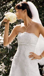 Unmissable Offers Await!Unmissable Offers Await!David's Bridal Satin beaded lace on tulle overlay & empire bodice