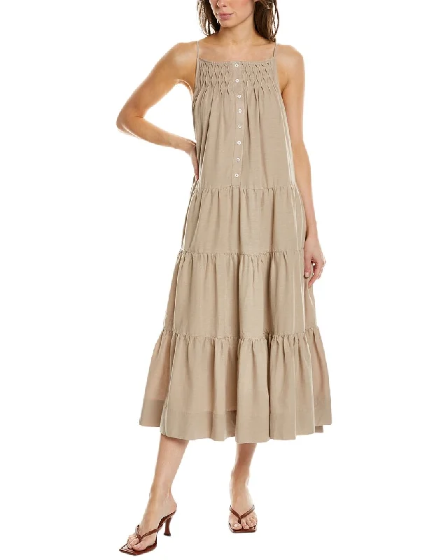 Your Chance to Save is Now!Your Chance to Save is Now!Elie Tahari Tiered Linen-Blend Midi Dress Your Chance to Save is Now!Your Chance to Save is Now!Elie Tahari Tiered Linen-Blend Midi Dress
