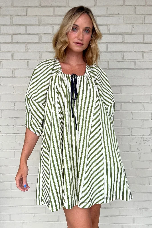 Save More Than Ever!Save More Than Ever!Falling Again Striped Dress - Olive