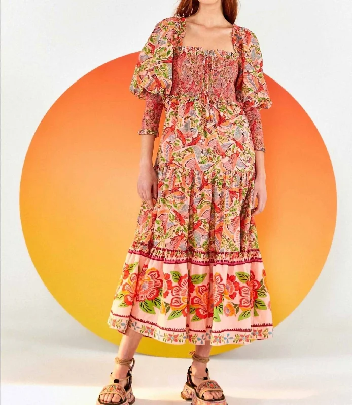 Grab Yours Before It’s Too Late!Grab Yours Before It’s Too Late!Farm Rio Smocked Top Midi Dress In Pink Macaw Flight Grab Yours Before It’s Too Late!Grab Yours Before It’s Too Late!Farm Rio Smocked Top Midi Dress In Pink Macaw Flight