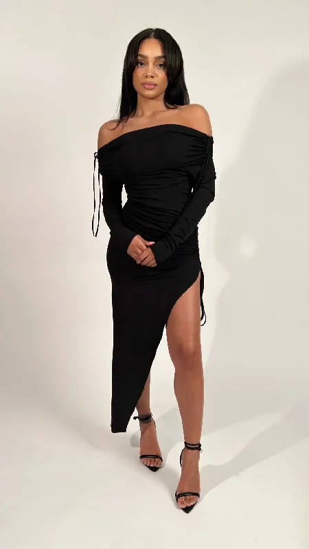 Get Ready to Save!Get Ready to Save!Gaia Slinky Side Ruched Dress