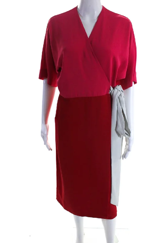 Unmissable Offers Await!Unmissable Offers Await!Herion Women's V-Neck Short Sleeves Color Block Wrap Mini Dress Unmissable Offers Await!Unmissable Offers Await!Herion Women's V-Neck Short Sleeves Color Block Wrap Mini Dress