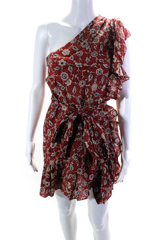 Mega Sale Happening Now!Mega Sale Happening Now!Isabel Marant Etoile Women's One Shoulder Ruffle Floral Tiered Mini Dress Mega Sale Happening Now!Mega Sale Happening Now!Isabel Marant Etoile Women's One Shoulder Ruffle Floral Tiered Mini Dress