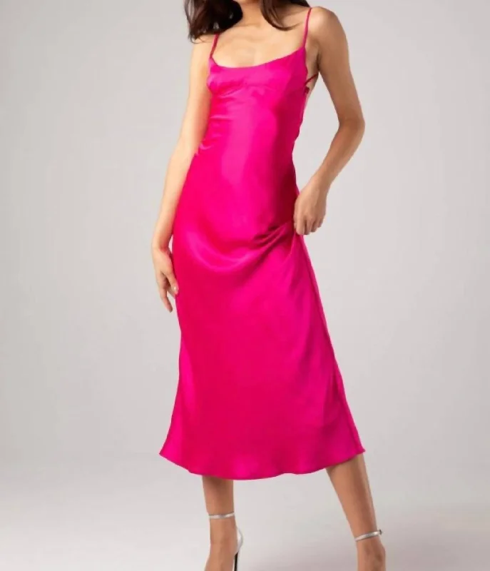 Must-Have Deals Inside!Must-Have Deals Inside!Isabella Satin Midi Dress in Fuchsia Must-Have Deals Inside!Must-Have Deals Inside!Isabella Satin Midi Dress in Fuchsia