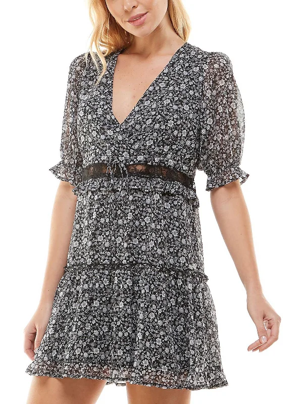 Special Discounts Inside!Juniors Womens Floral Short Mini Dress
