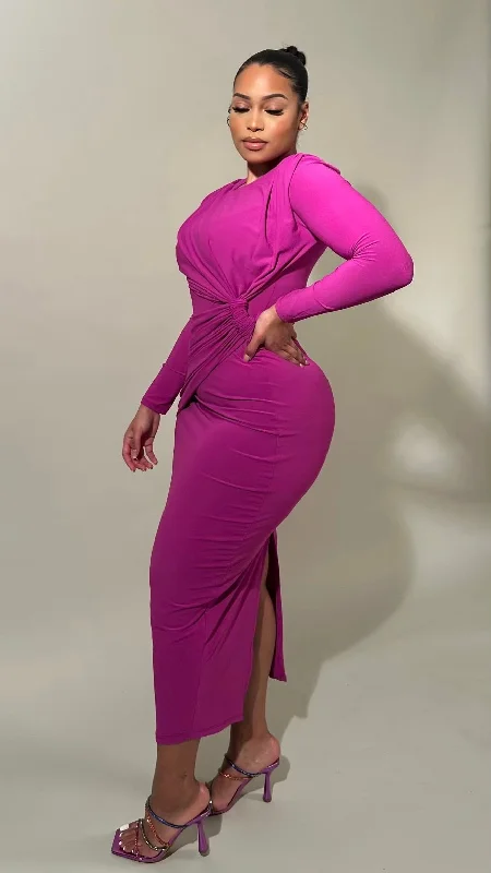 Time to Save Big!Time to Save Big!Krisa Twisted Knot Long Dress(Curve)