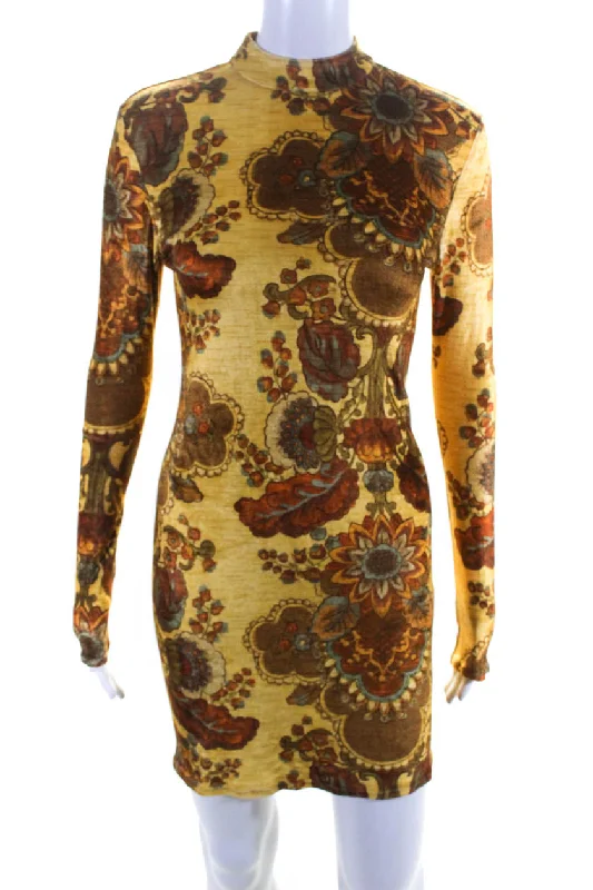 Massive Price Cuts!Massive Price Cuts!Kwaidan Womens Long Sleeve Printed Mini Dress Beige Massive Price Cuts!Massive Price Cuts!Kwaidan Womens Long Sleeve Printed Mini Dress Beige