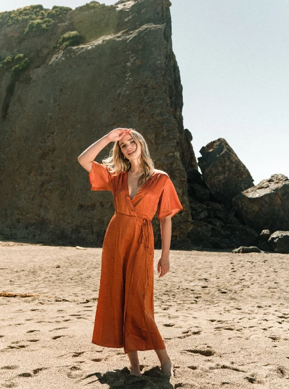 The Best Offers Are Here!Lola Wrap Dress - Rust