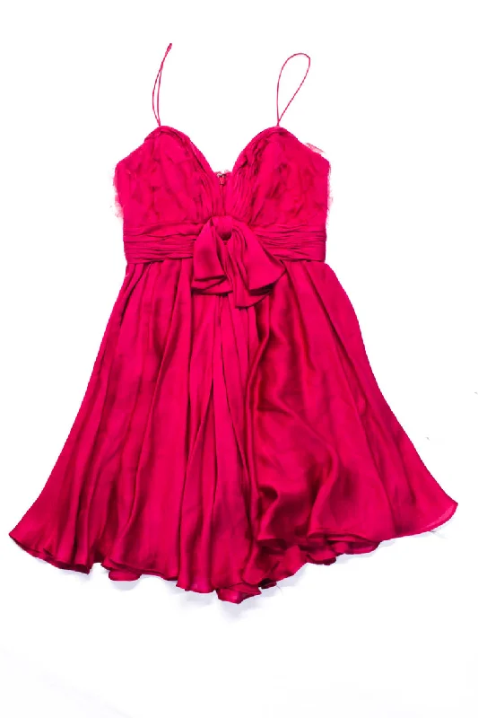 Your Exclusive Offer Awaits!Your Exclusive Offer Awaits!Marchesa Womens Silk Ruffled Texture Back Zipped Bow Tied Mini Dress Pink Your Exclusive Offer Awaits!Your Exclusive Offer Awaits!Marchesa Womens Silk Ruffled Texture Back Zipped Bow Tied Mini Dress Pink