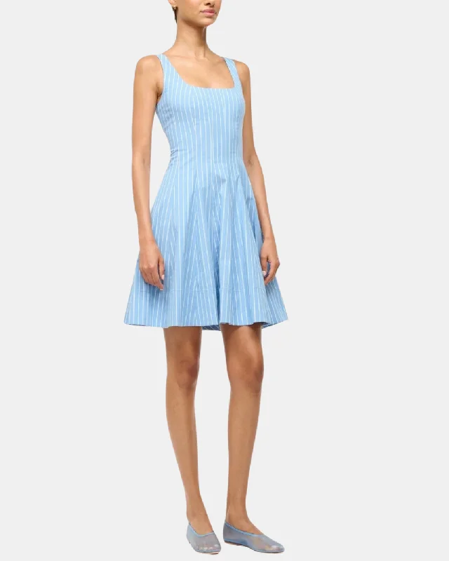 Grab Yours Before It’s Too Late!Grab Yours Before It’s Too Late!MINI WELLS DRESS IN AZURE PINSTRIPE Grab Yours Before It’s Too Late!Grab Yours Before It’s Too Late!MINI WELLS DRESS IN AZURE PINSTRIPE