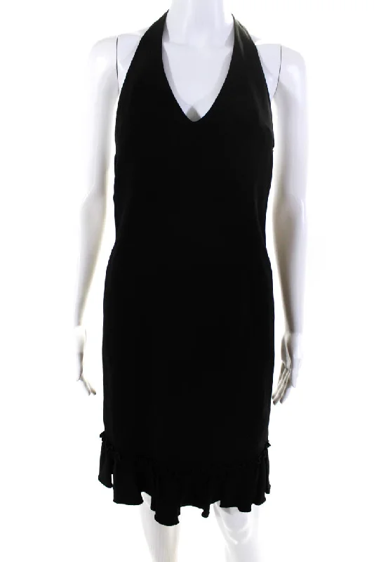 Your Chance to Save is Now!Your Chance to Save is Now!Moschino Cheap & Chic Women's Halter Neck Tiered Hem Mini Dress Black Your Chance to Save is Now!Your Chance to Save is Now!Moschino Cheap & Chic Women's Halter Neck Tiered Hem Mini Dress Black