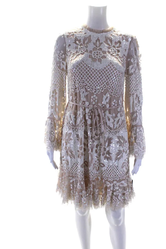 Price Drops You’ll Love!Price Drops You’ll Love!Needle & Thread Women's Round Neck Long Sleeves Sequin Mini Dress Beige Price Drops You’ll Love!Price Drops You’ll Love!Needle & Thread Women's Round Neck Long Sleeves Sequin Mini Dress Beige