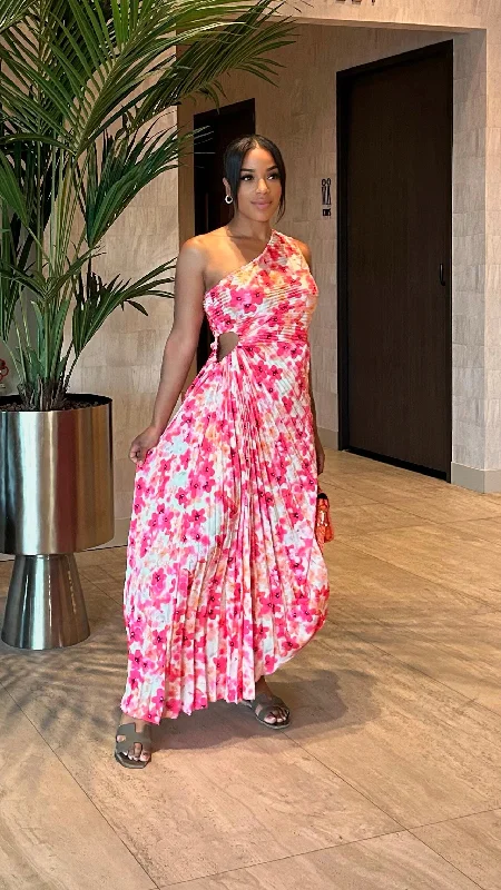 Steals and Deals Await!Steals and Deals Await!Plisse Cut Out Flower Dress