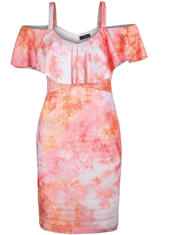 Don't Miss Out!Don't Miss Out!Plus Womens Tie-Dye Striped Midi Dress