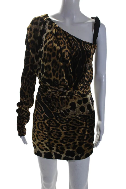 Shop Early, Save Big!Shop Early, Save Big!Saint Laurent Womens Brown Printed Long Sleeve One Shoulder Mini Dress Shop Early, Save Big!Shop Early, Save Big!Saint Laurent Womens Brown Printed Long Sleeve One Shoulder Mini Dress