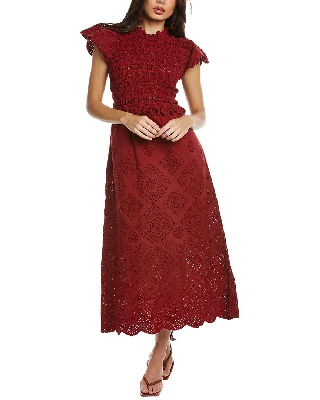 Huge Price Cuts Await!Huge Price Cuts Await!SEA NY Vienne Eyelet Smocked Midi Dress Huge Price Cuts Await!Huge Price Cuts Await!SEA NY Vienne Eyelet Smocked Midi Dress
