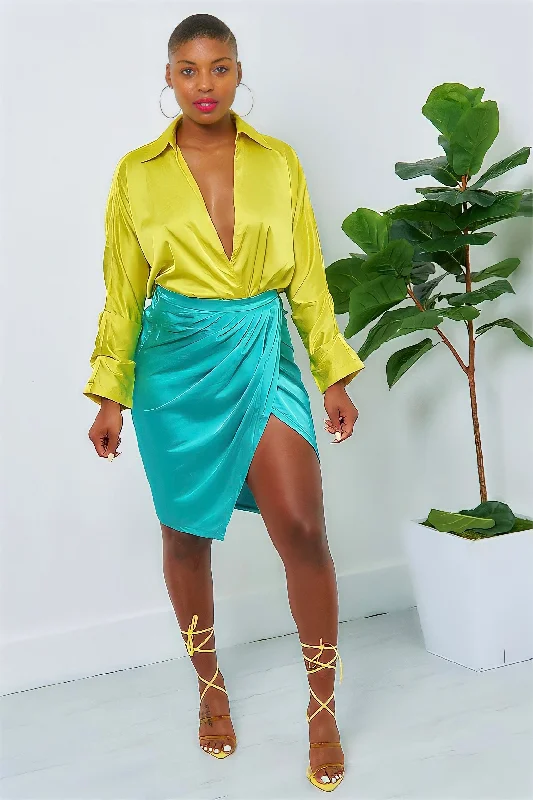 Enjoy Huge Discounts Now!Enjoy Huge Discounts Now!Shantina Lux Color Block Skirt Set-Green Enjoy Huge Discounts Now!Enjoy Huge Discounts Now!Shantina Lux Color Block Skirt Set-Green