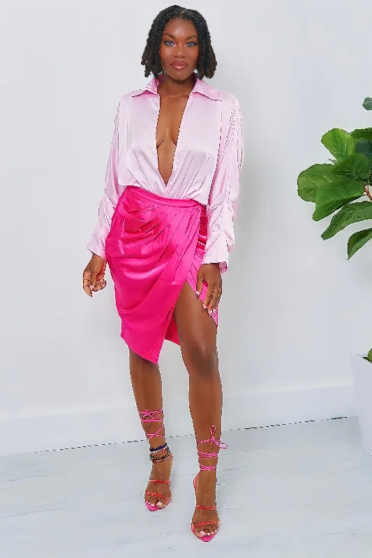 Buy One, Get One Free!Buy One, Get One Free!Shantina Lux Color Block Skirt Set-Pink Buy One, Get One Free!Buy One, Get One Free!Shantina Lux Color Block Skirt Set-Pink